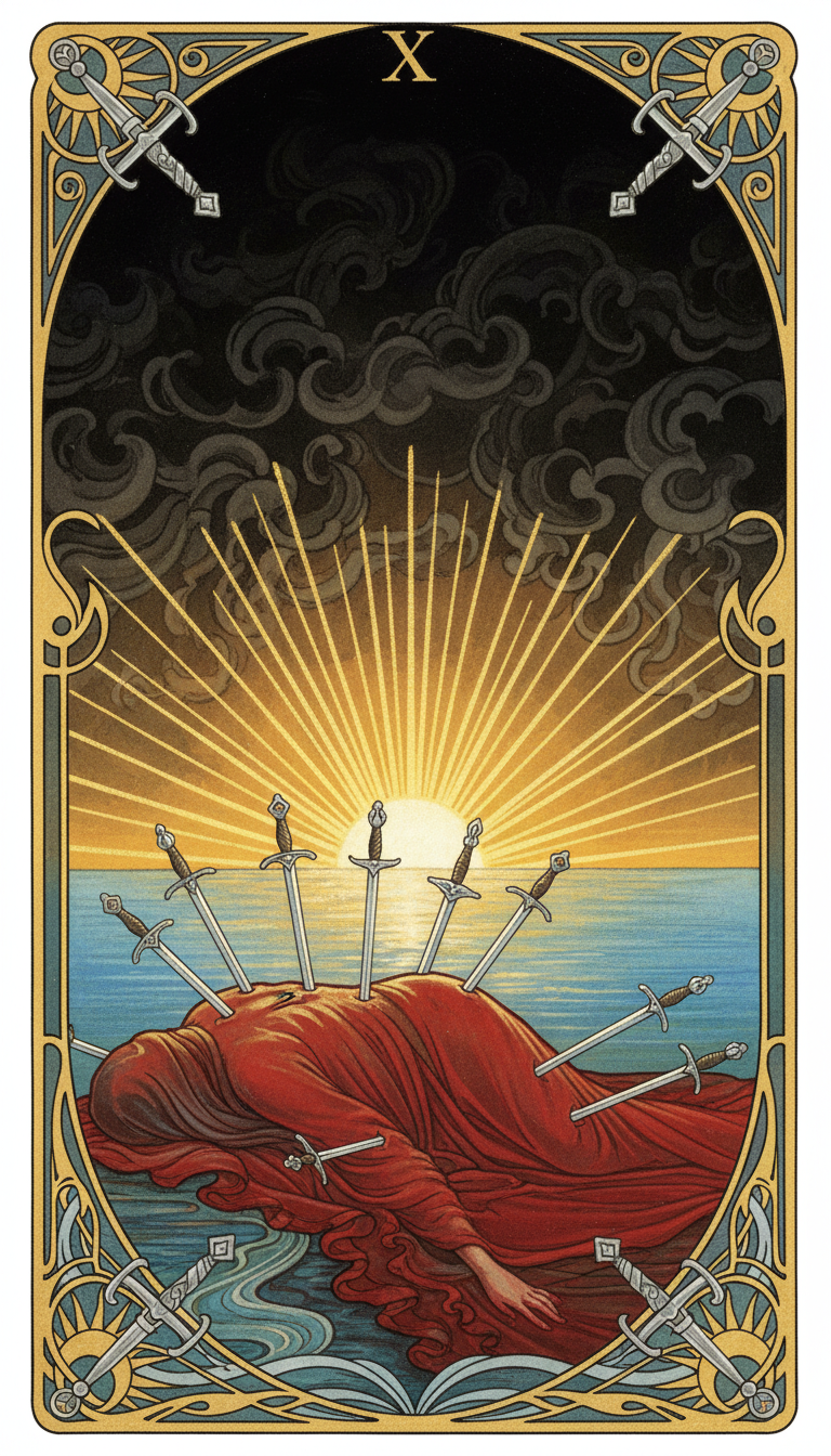 Ten of Swords tarot card